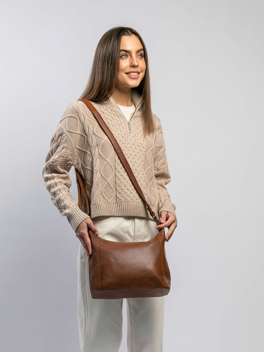 Сумка через плечо Dr.Koffer из натуральной кожи коричневая