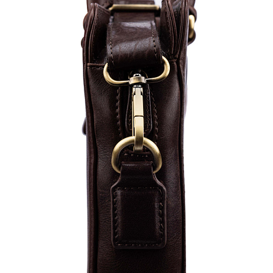 Деловая сумка Dr.Koffer из натуральной кожи темно-коричневая