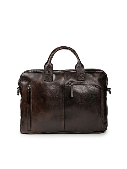 Деловая сумка Dr.Koffer из натуральной кожи темно-коричневая