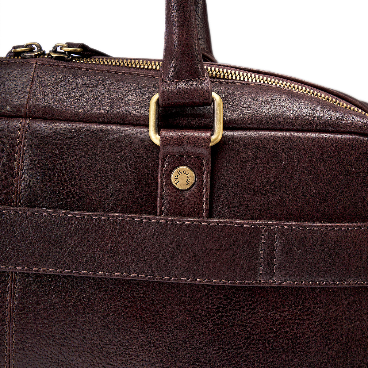 Деловая сумка Dr.Koffer из натуральной кожи темно-коричневая