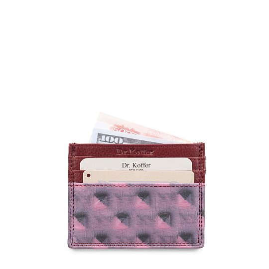 Кредитница Dr.Koffer из натуральной кожи розовая