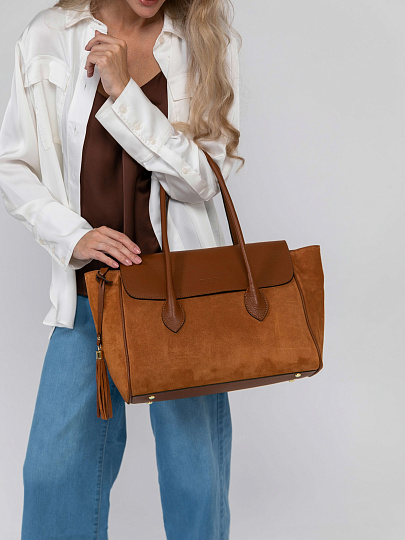 Женская сумка Dr.Koffer из натуральной кожи коричневая