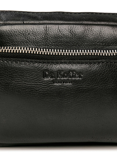 Сумка на пояс Dr. Koffer из натуральной кожи черная