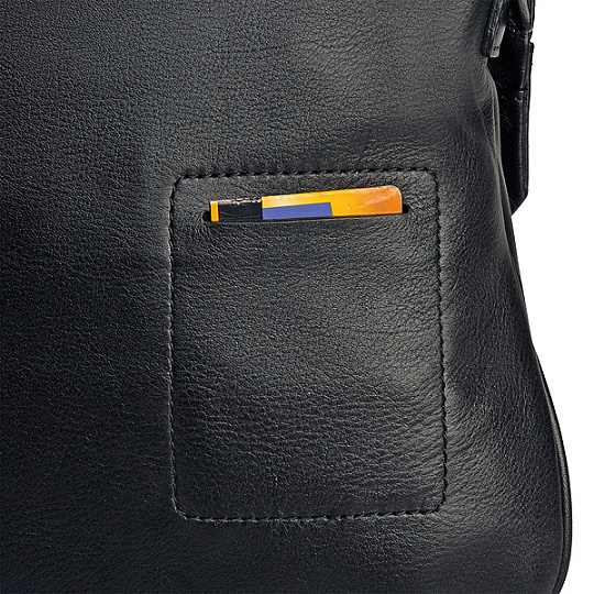 Сумка через плечо Dr.Koffer из натуральной кожи черная