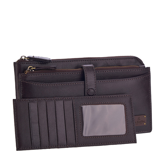 Портмоне Dr.Koffer из натуральной кожи коричневое