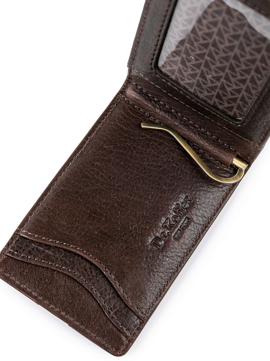 Зажим для денег Dr.Koffer из натуральной кожи коричневый