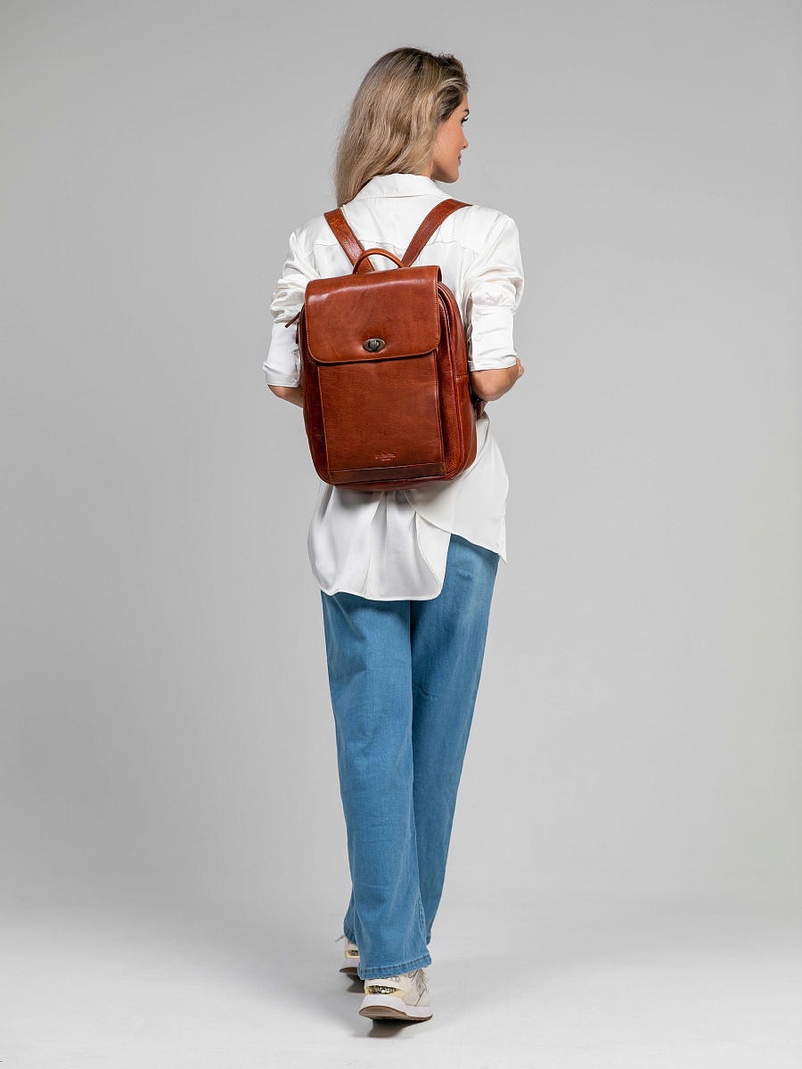 Рюкзак Dr.Koffer из натуральной кожи светло-коричневый