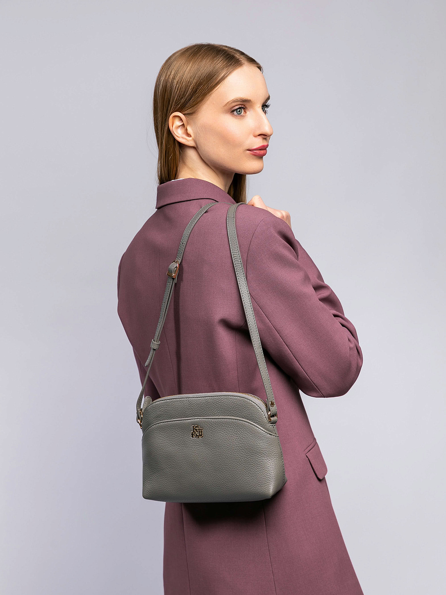 Женская сумка Dr. Koffer из натуральной кожи серая