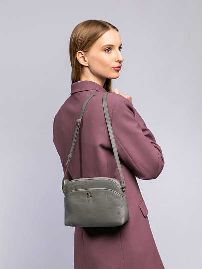 Женская сумка Dr. Koffer из натуральной кожи серая