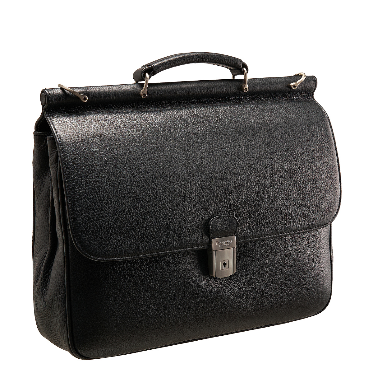 Портфель Dr.Koffer из натуральной кожи черный