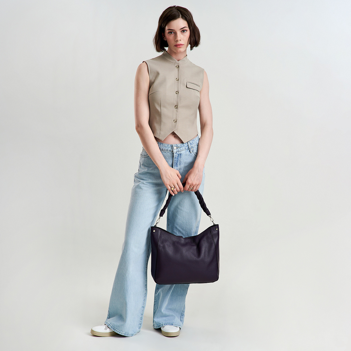 Женская сумка Dr. Koffer из натуральной кожи фиолетовая