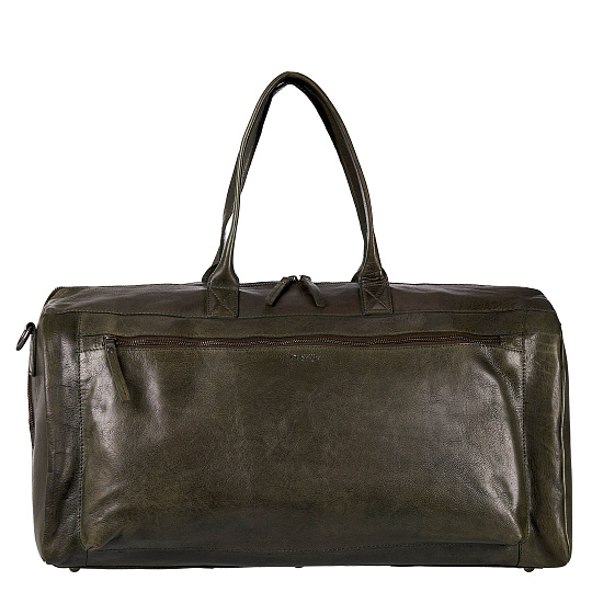 Зеленая мужская дорожная сумка из натуральной кожи Dr. Koffer