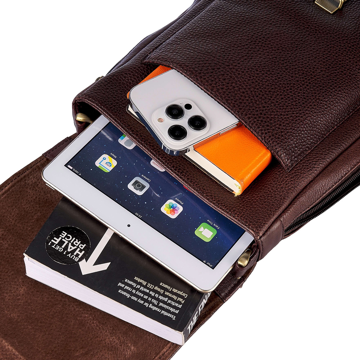 Сумка планшет Dr.Koffer из натуральной кожи коричневый