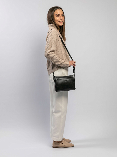 Сумка через плечо Dr.Koffer из натуральной кожи черная