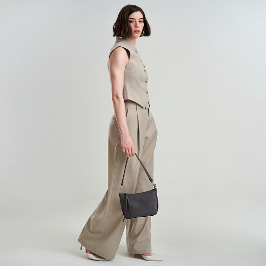 Женская сумка Dr. Koffer из натуральной кожи серая