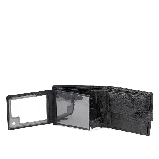 Вместительное кожаное портмоне с множеством отделений (черного цвета)  Dr.Koffer X510310-02-04