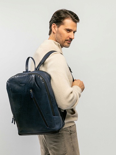 Рюкзак Dr.Koffer из натуральной кожи синий