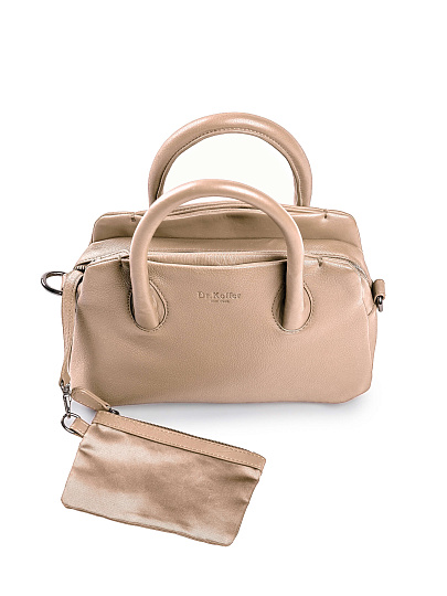 Женская сумка Dr.Koffer из натуральной кожи бежевая