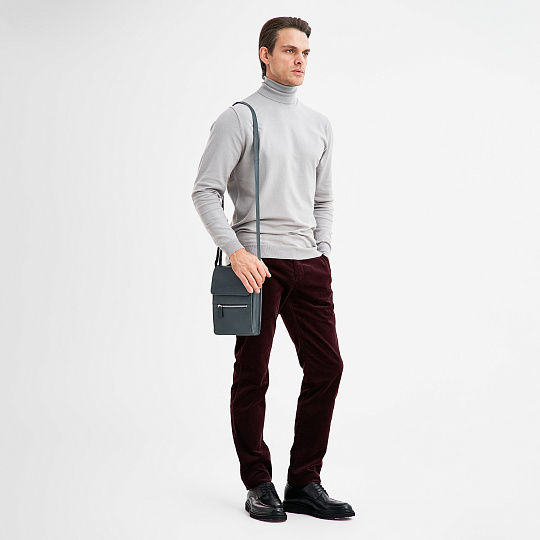 Сумка через плечо Dr.Koffer из натуральной кожи синяя