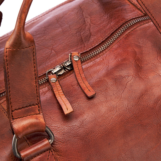 Сумка дорожная Dr.Koffer из натуральной кожи коричневая