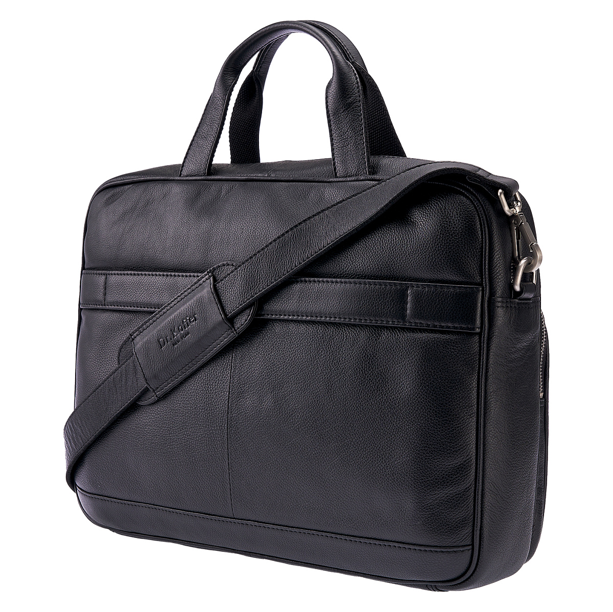 Деловая сумка Dr.Koffer из натуральной кожи черная