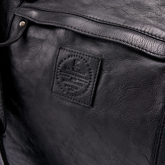 Сумка дорожная Dr.Koffer из натуральной кожи черная