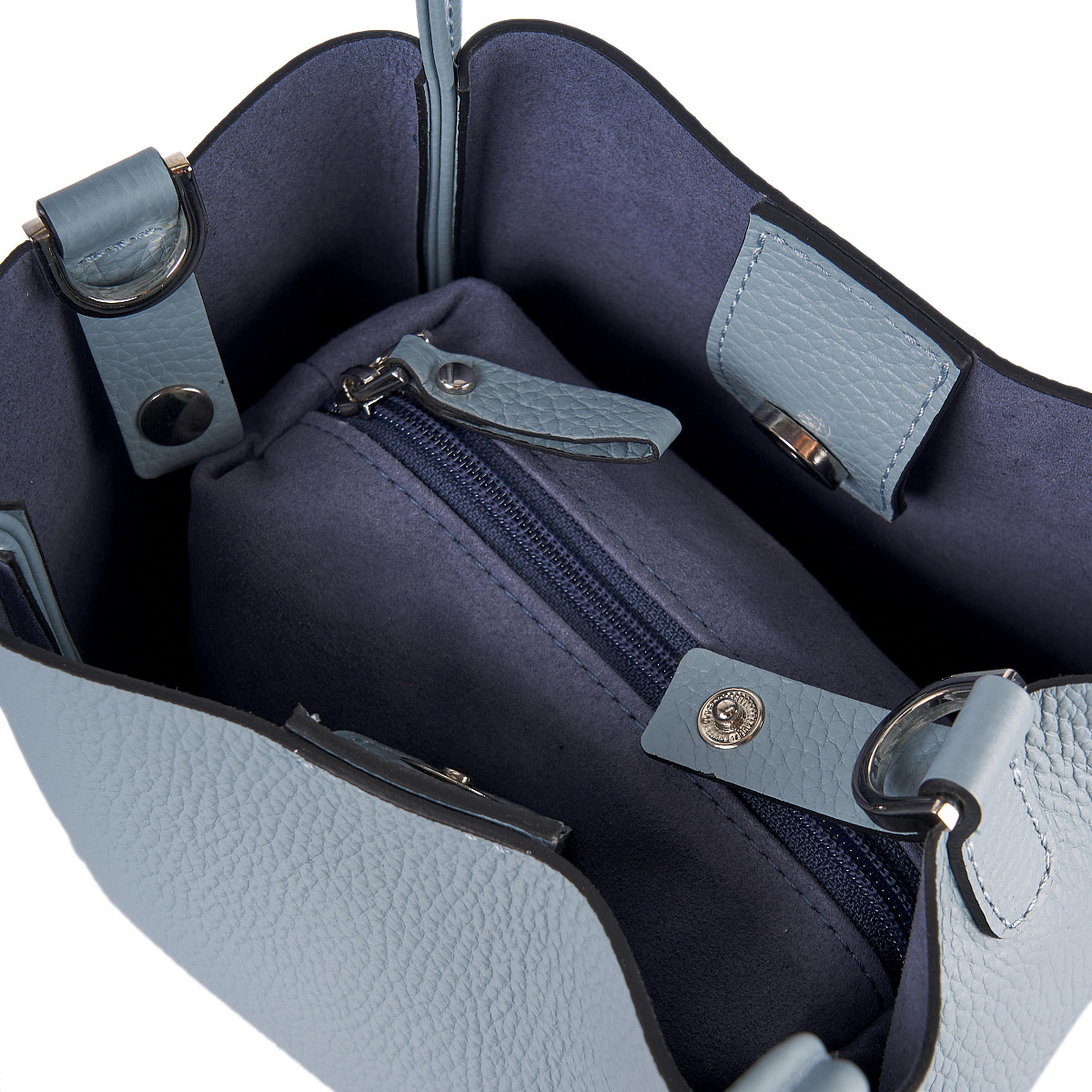 Женская сумка Dr. Koffer из натуральной кожи голубая