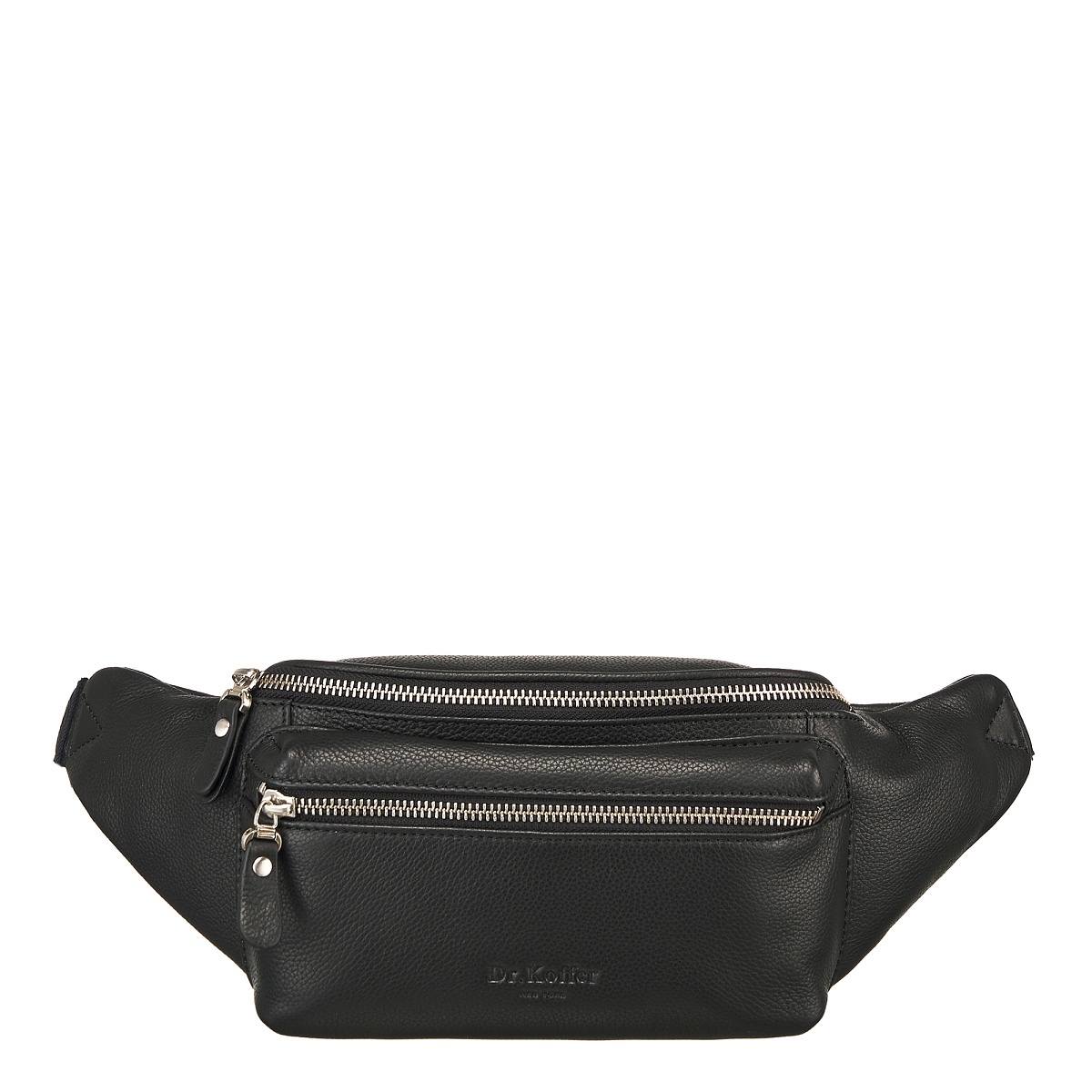 Сумка на пояс Dr. Koffer из натуральной кожи черная