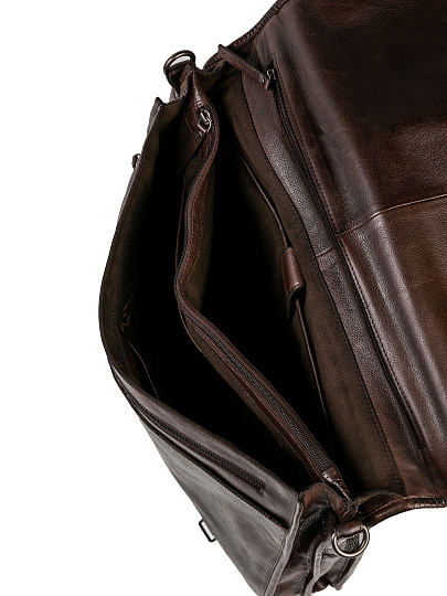 Портфель Dr.Koffer из натуральной кожи темно-коричневый