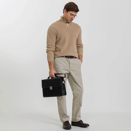 Портфель Dr.Koffer из натуральной кожи черный