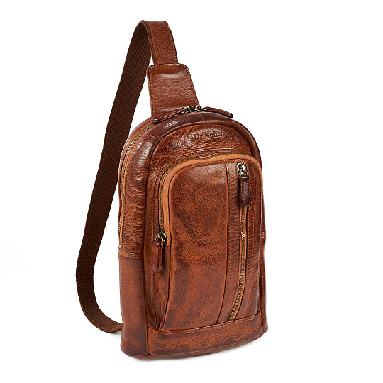 Рюкзак Dr.Koffer из натуральной кожи светло-коричневый