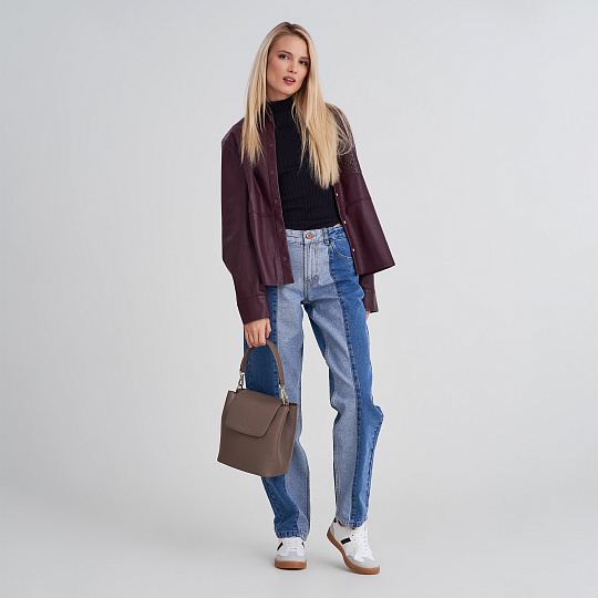 Женская сумка  Dr. Koffer из натуральной кожи бежевая