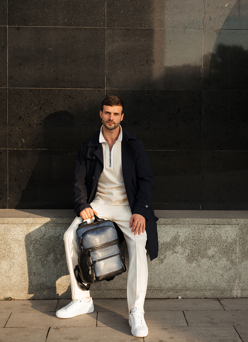 Рюкзак Dr.Koffer из натуральной кожи синий