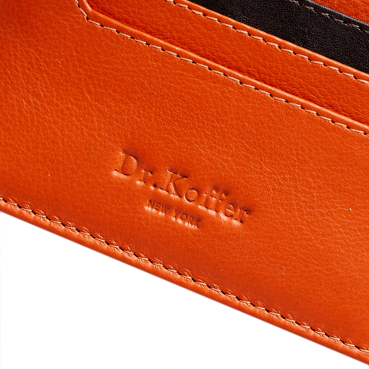 Кредитница Dr.Koffer из натуральной кожи оранжевая