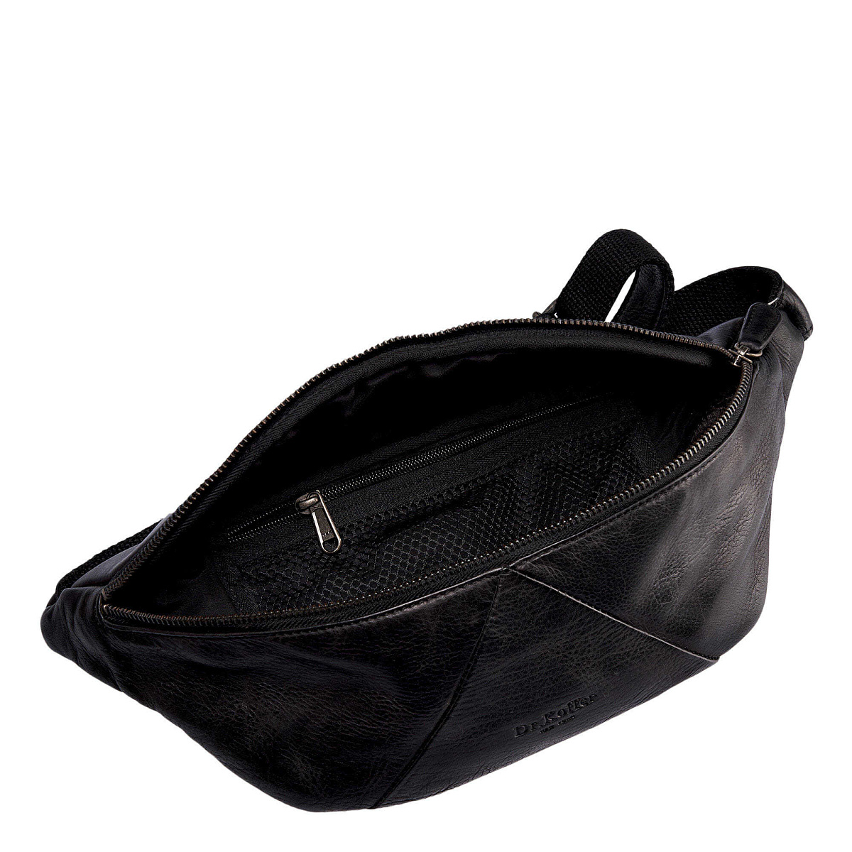 Сумка на пояс Dr. Koffer из натуральной кожи черная