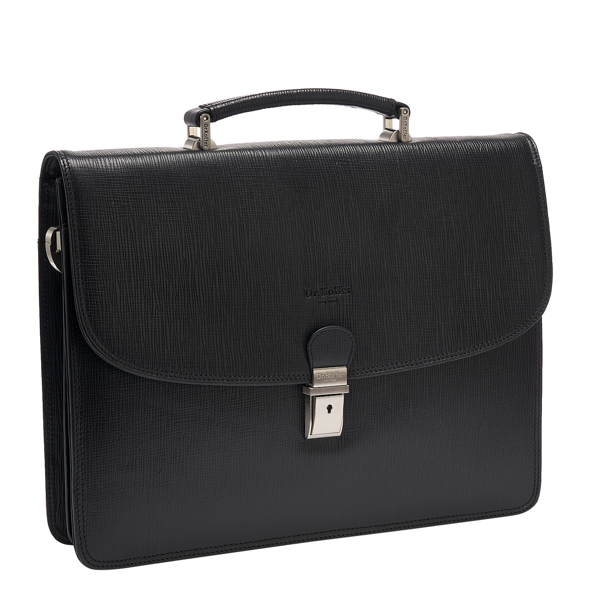 Портфель Dr.Koffer из натуральной кожи черный