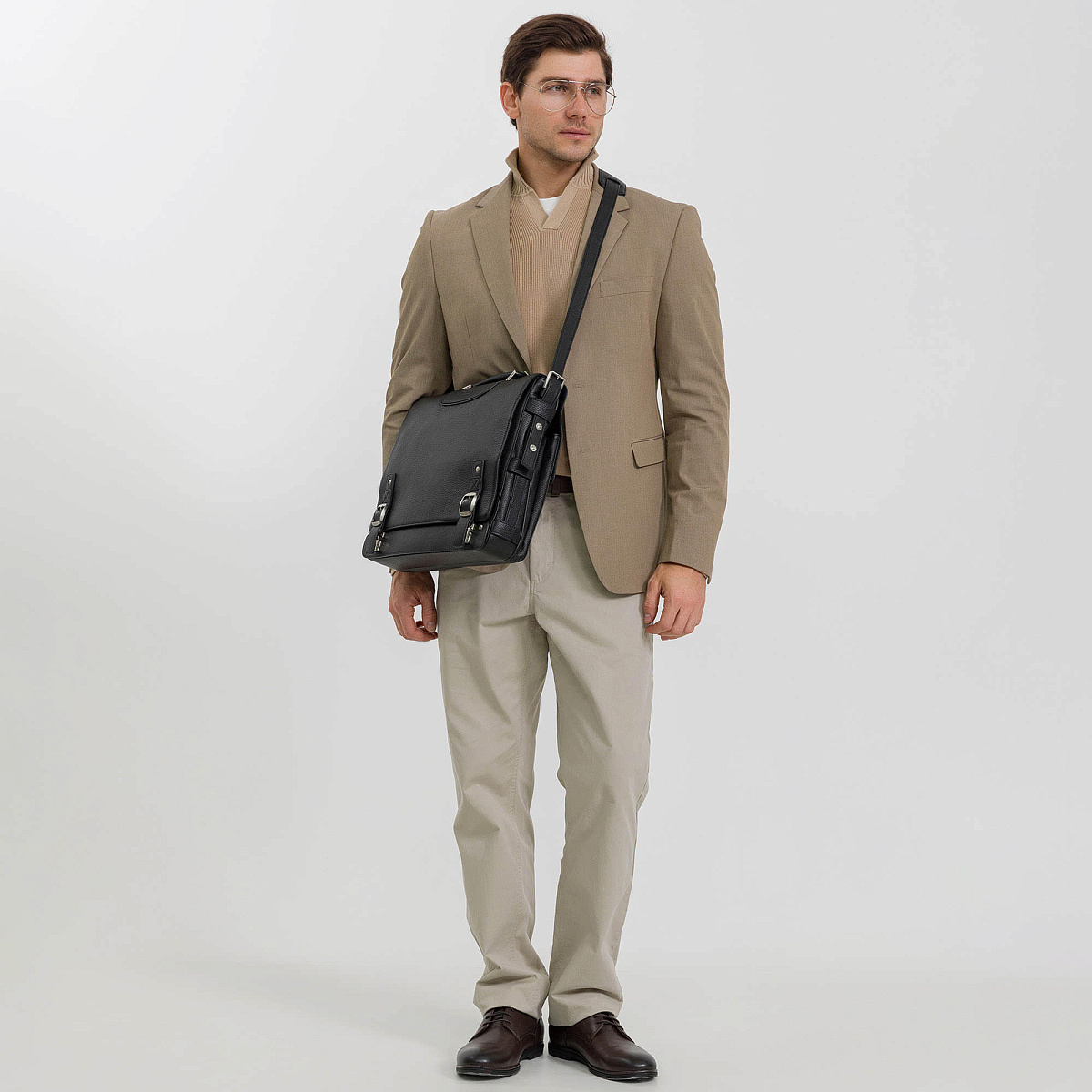 Портфель Dr.Koffer из натуральной кожи черный