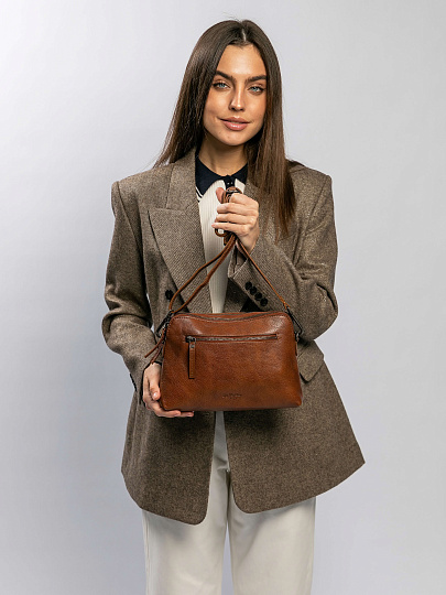 Женская сумка Dr.Koffer из натуральной кожи коричневая