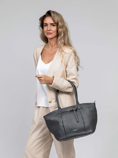 Женская сумка Dr.Koffer из натуральной кожи темно-серая