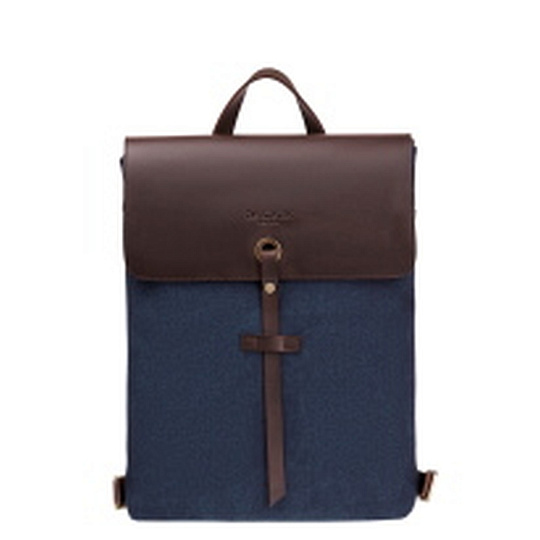 Рюкзак Dr.Koffer из канваса и натуральной кожи синий