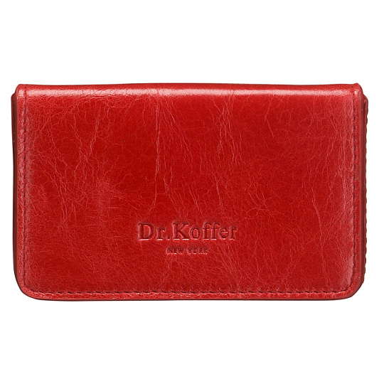 Красивая красного цвета визитница с внутренними файлами Dr.Koffer X510378-114-12