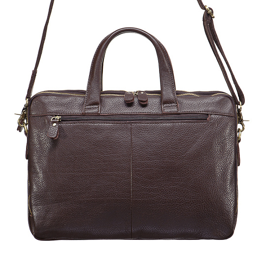 Мужская сумка-портфель коричневого цвета со съемным плечевым ремнем Dr.Koffer T6675-7-09
