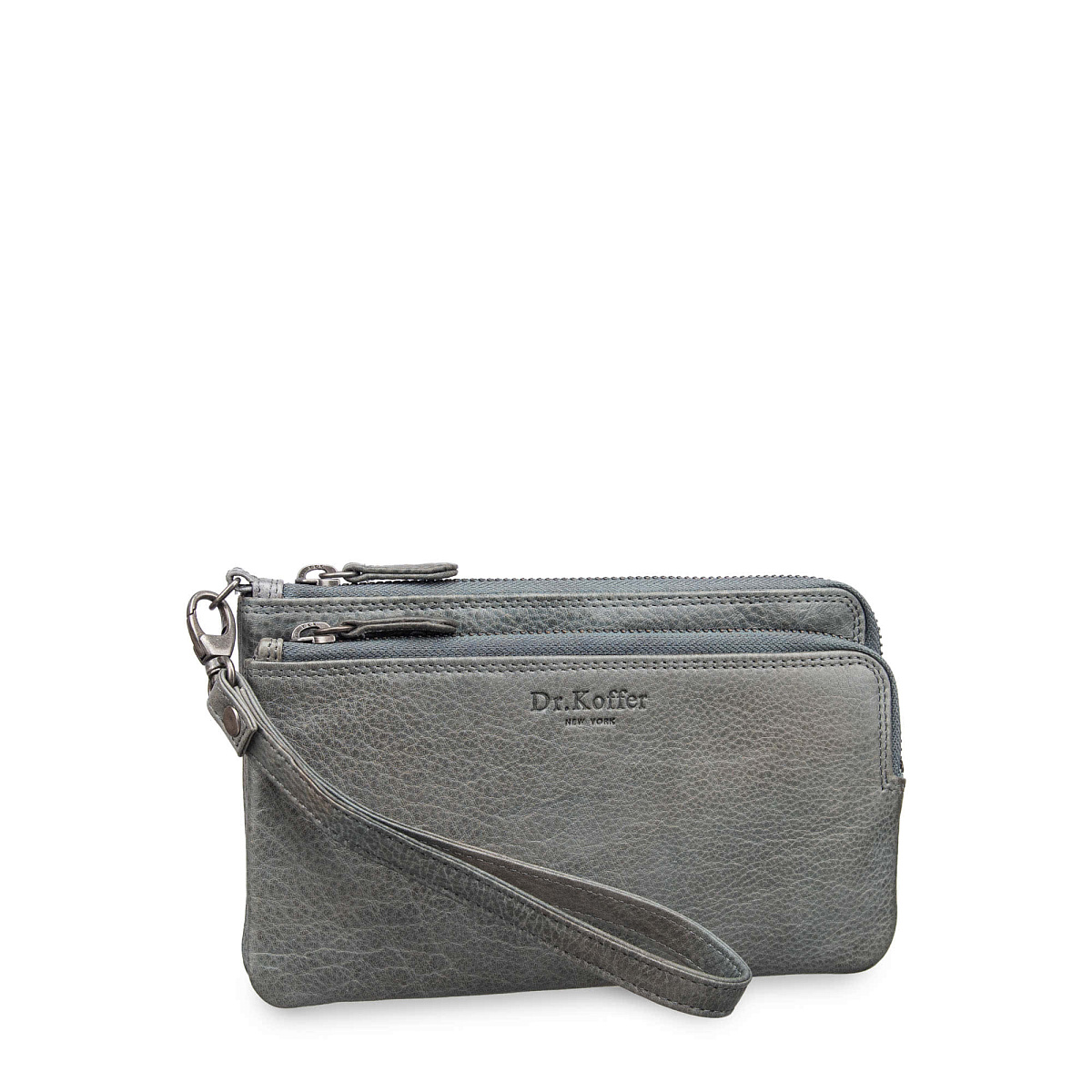Портмоне Dr.Koffer из натуральной кожи серое
