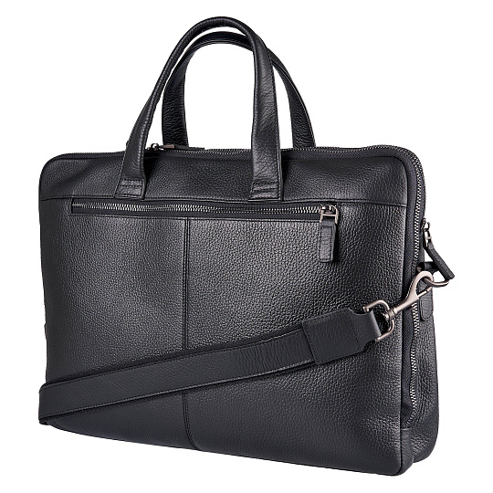 Деловая сумка Dr.Koffer из натуральной кожи черная