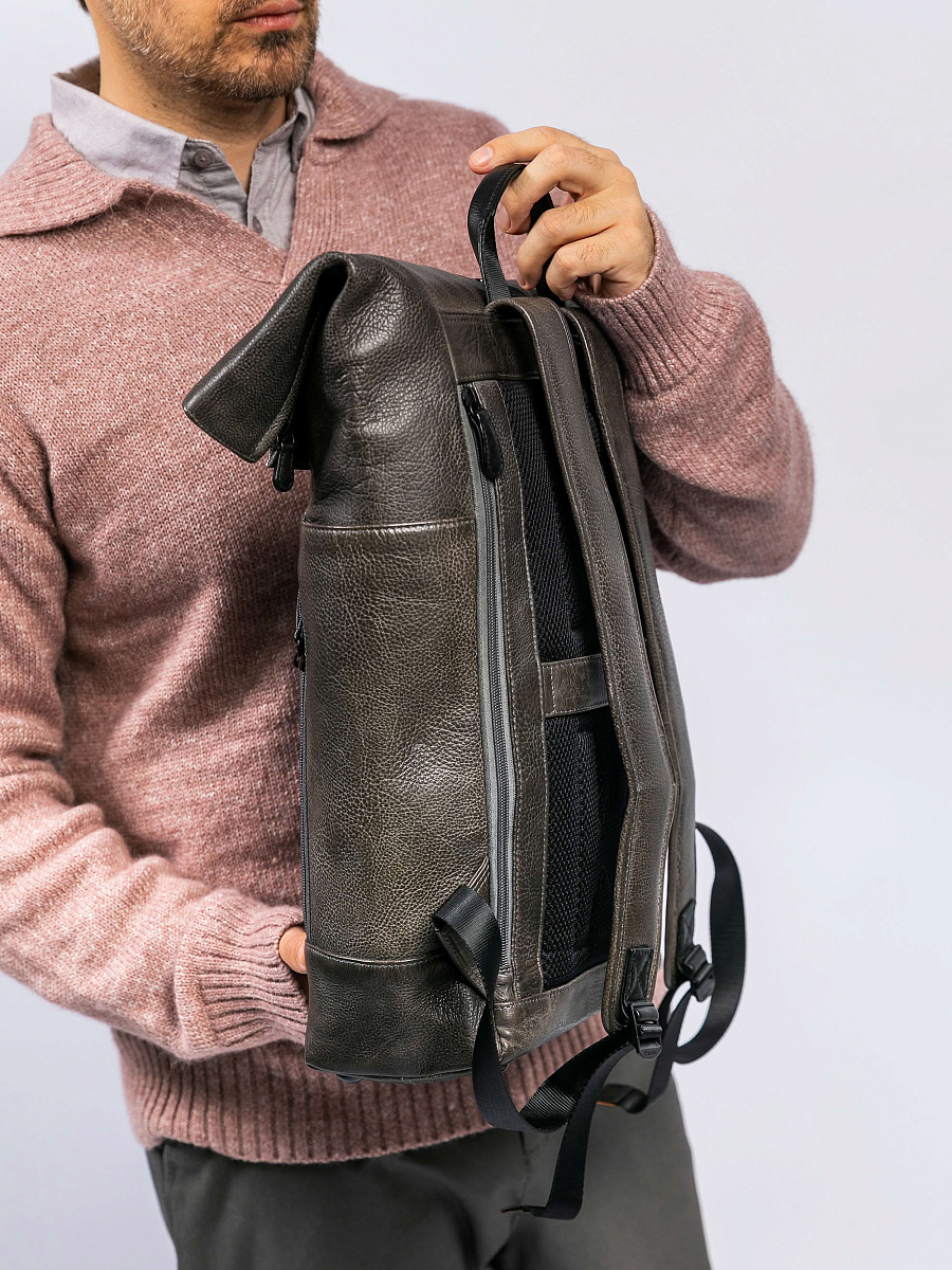 Рюкзак Dr. Koffer из натуральной кожи серый