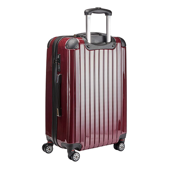 Чемодан на колесах M Dr.Koffer АБС (abs) пластик бордовый