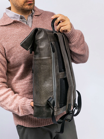 Рюкзак Dr. Koffer из натуральной кожи серый