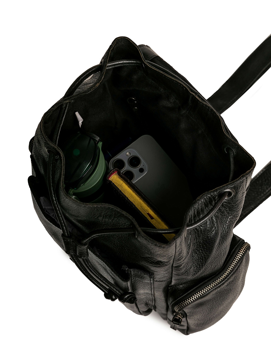 Рюкзак Dr.Koffer из натуральной кожи черный