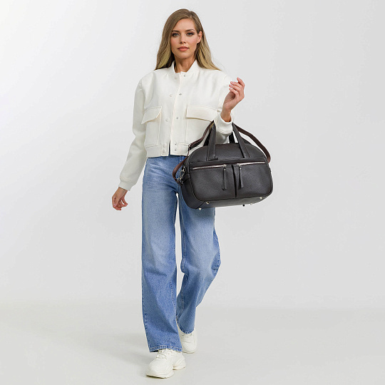 Сумка дорожная Dr.Koffer из натуральной кожи коричневая