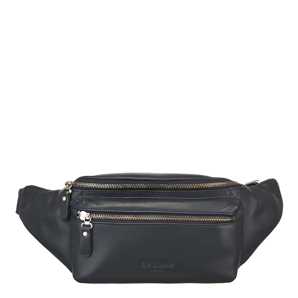 Сумка на пояс Dr. Koffer из натуральной кожи синяя
